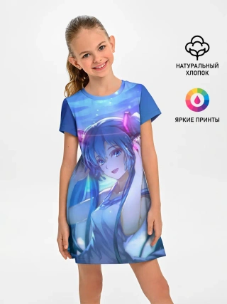 Детское платье / Miku на фоне космоса