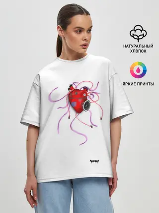 Женская футболка оверсайз / Yami: listen to my heart 3D