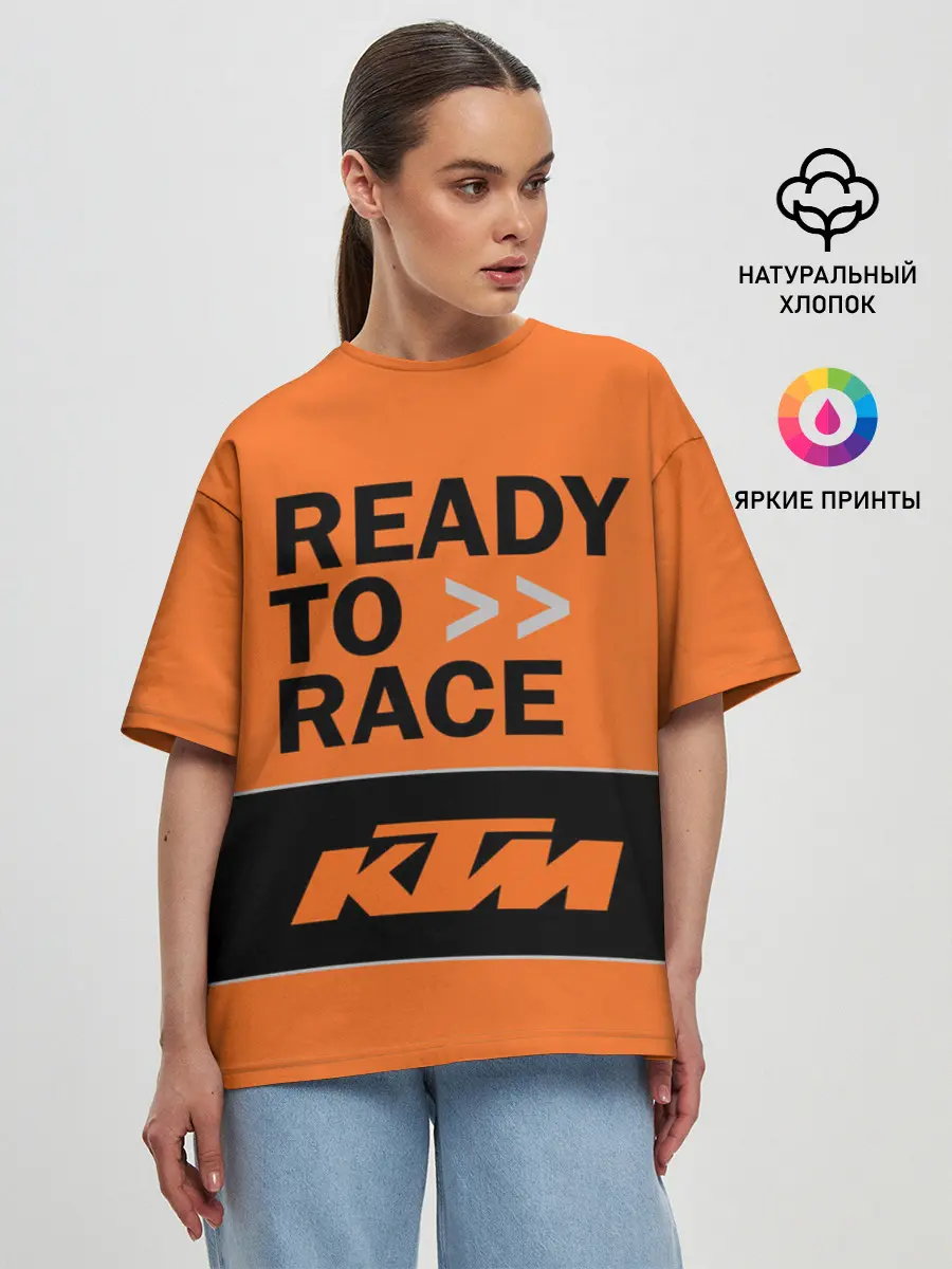 Женская футболка оверсайз / KTM | READY TO RACE