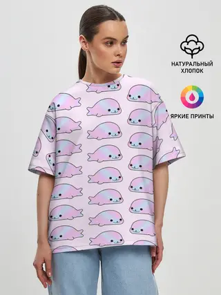 Женская футболка оверсайз / Нерпы