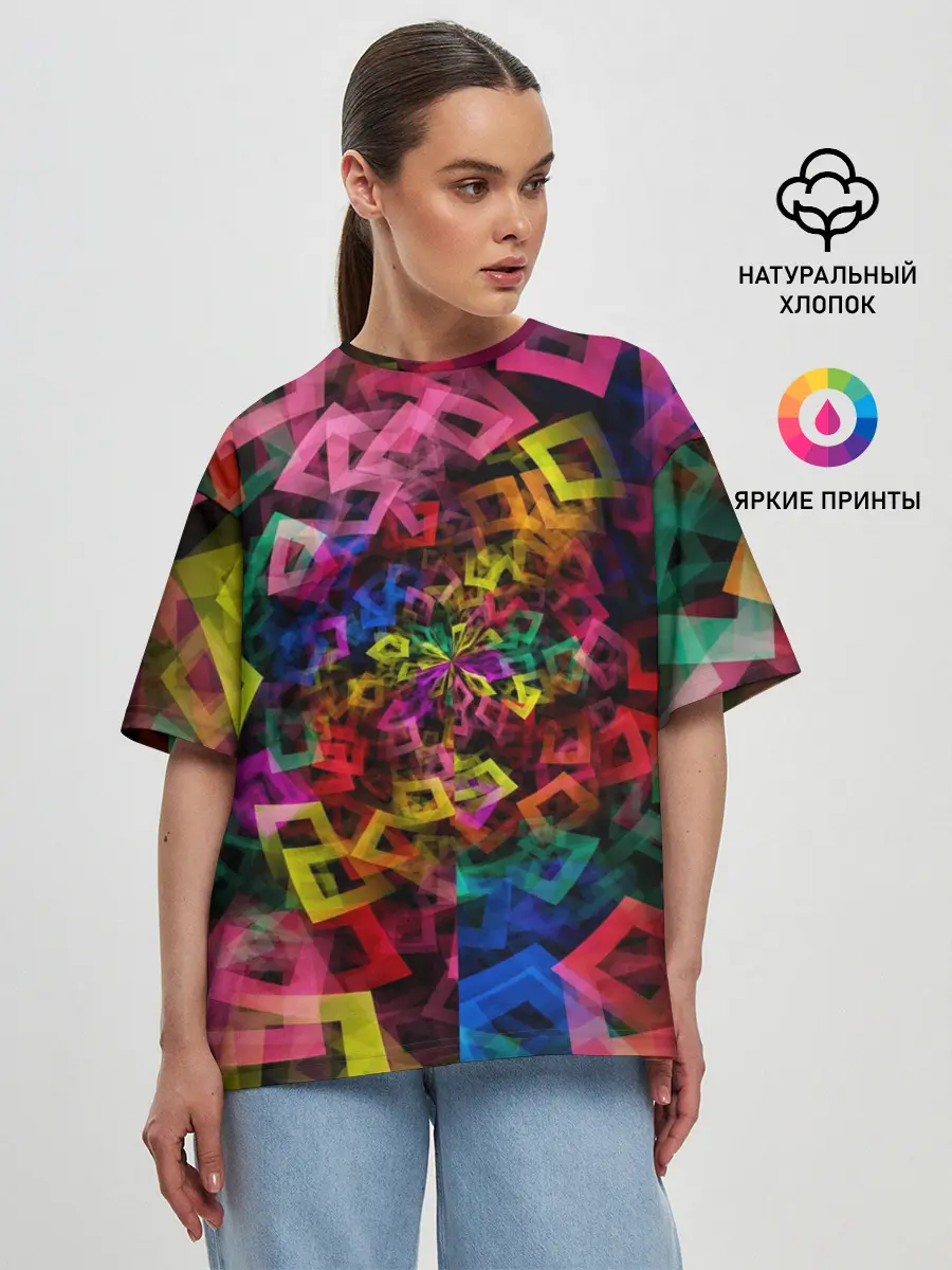 Женская футболка оверсайз / Калейдоскоп
