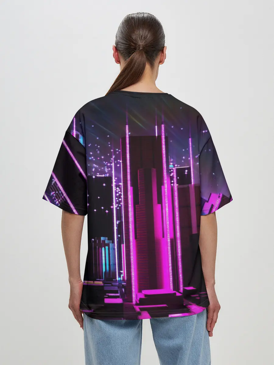 Женская футболка оверсайз / PINK CITY