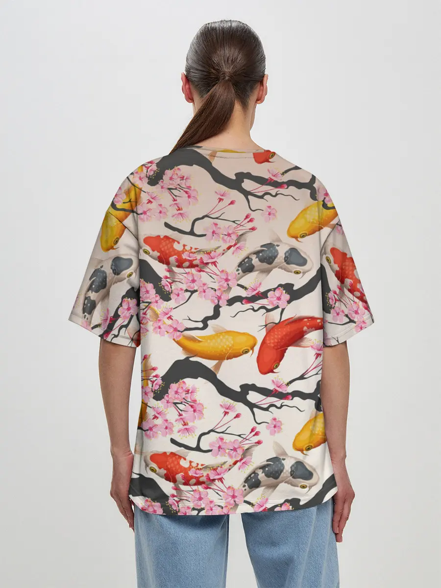 Женская футболка оверсайз / Рыбы