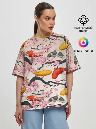 Женская футболка оверсайз / Рыбы