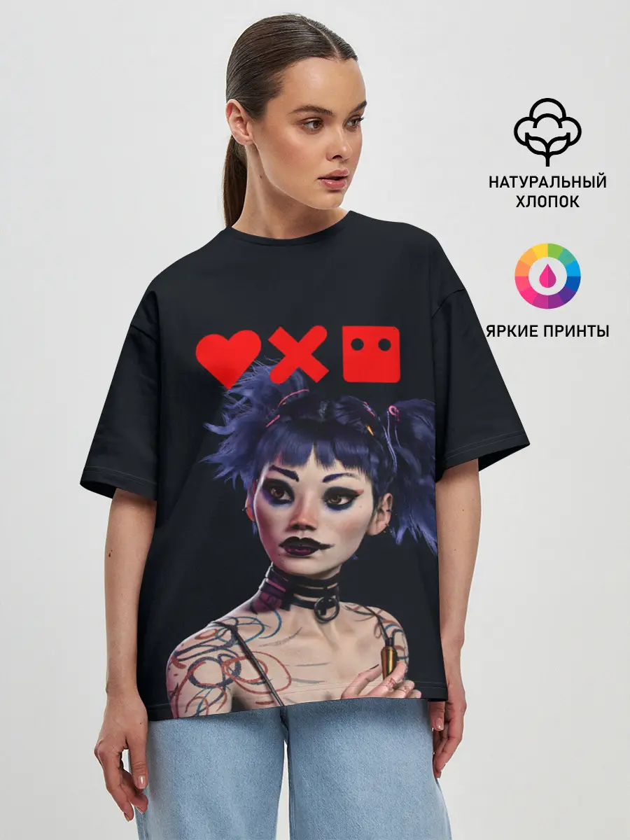 Женская футболка оверсайз / Love, Death and Robots | Lora