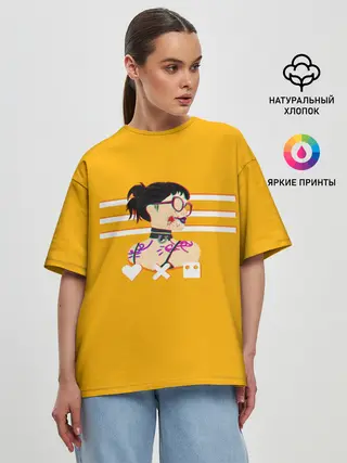 Женская футболка оверсайз / Love, Death and Robots | Lora Glitch