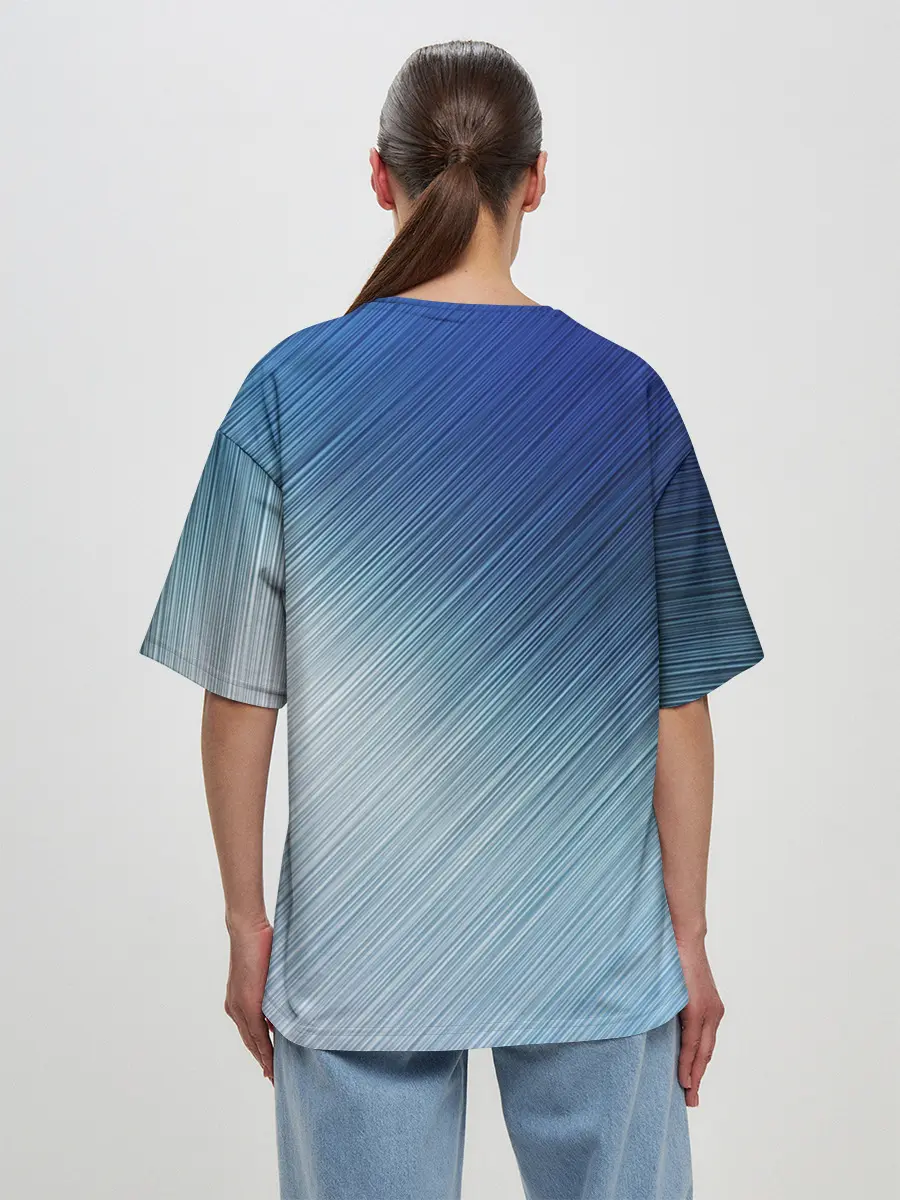 Женская футболка оверсайз / Текстура. Оттенки льда