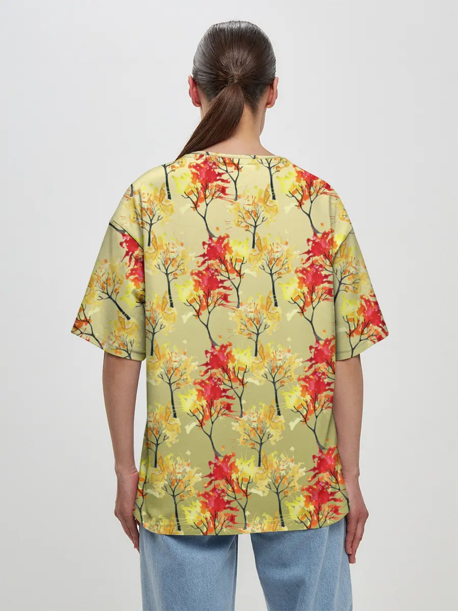 Женская футболка оверсайз / самый осенний принт