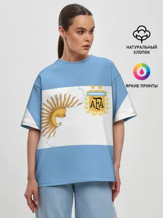 Женская футболка оверсайз / Сборная Аргентины