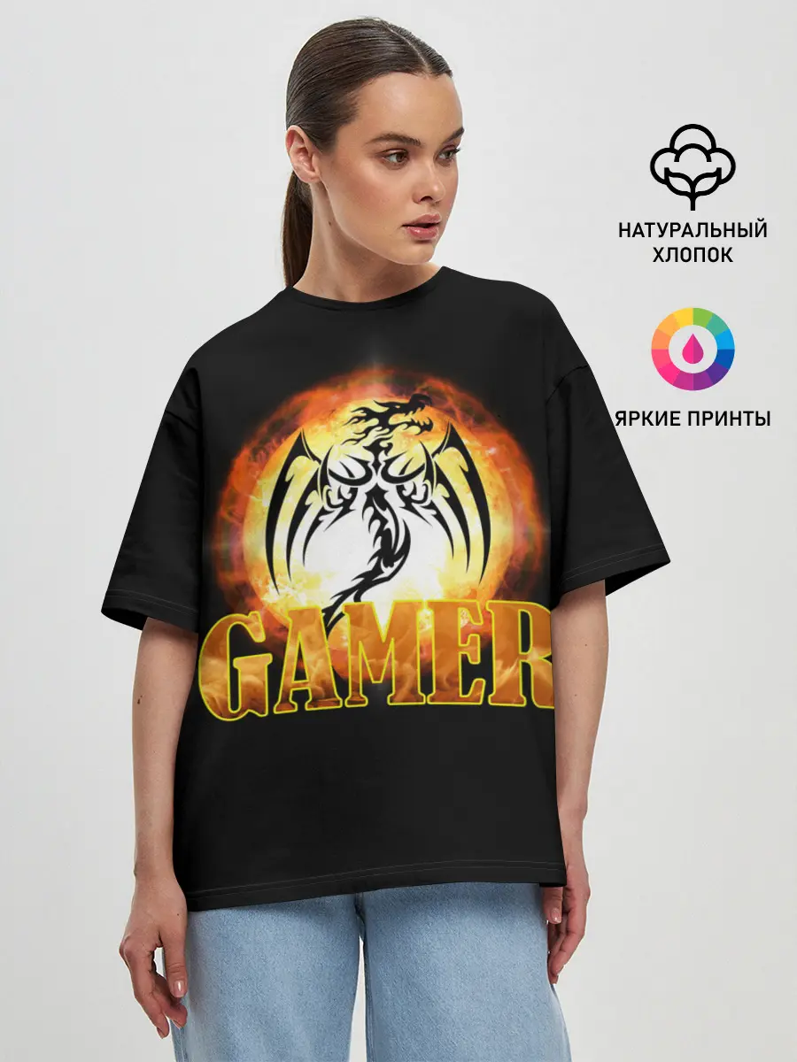 Женская футболка оверсайз / GAMER | Геймер