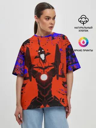 Женская футболка оверсайз / Евангелион | Evangelion