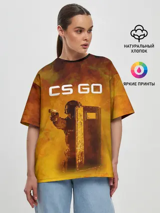 Женская футболка оверсайз / CS GO SWAT | КС ГО