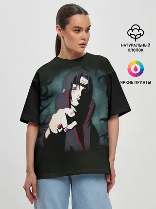 Женская футболка оверсайз / Итачи Аниме | Anime Itachi