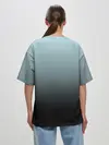 Женская футболка оверсайз / Black and Blue gradient