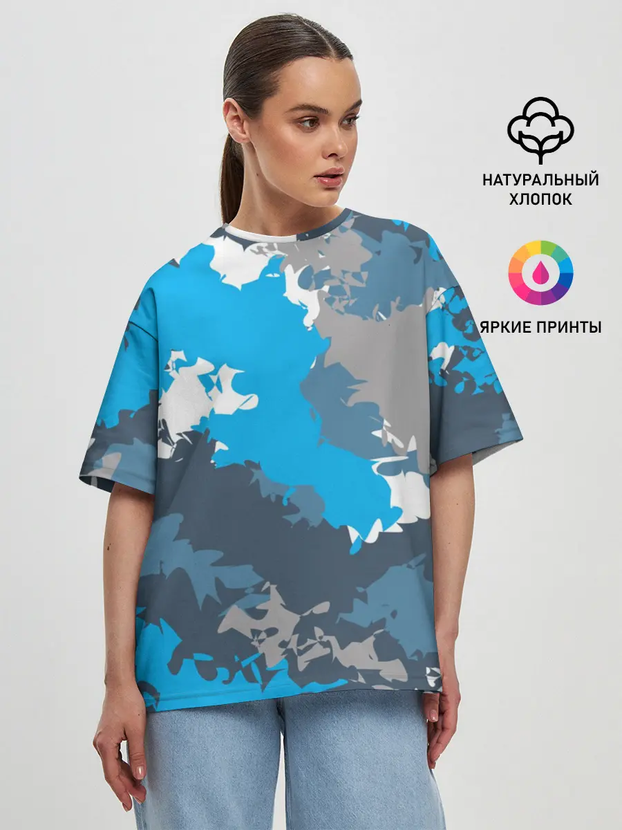 Женская футболка оверсайз / Камуфляж