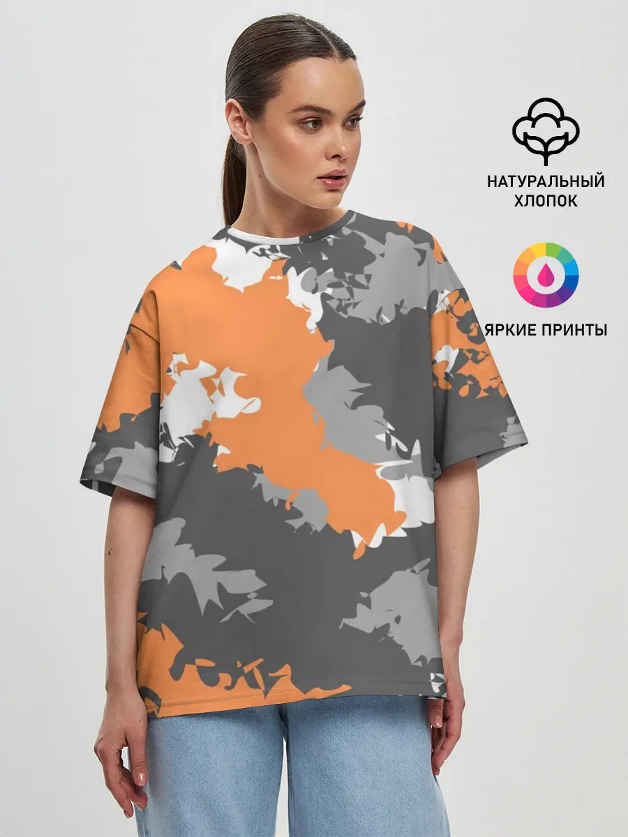 Женская футболка оверсайз / Камуфляж