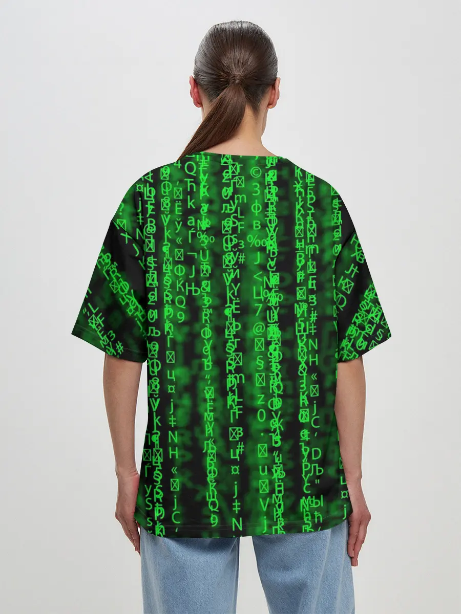 Женская футболка оверсайз / Программная ошибка Баг 3D