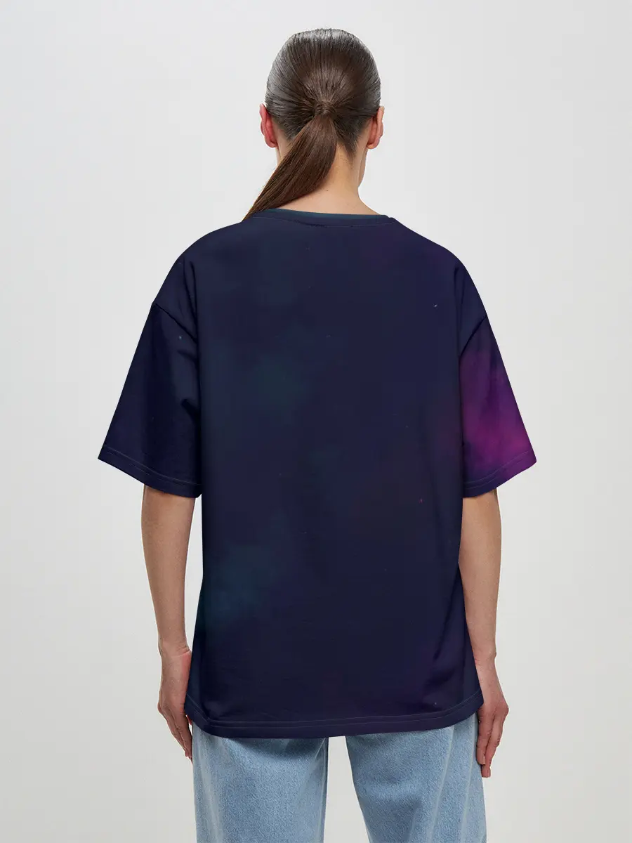 Женская футболка оверсайз / Пони в космосе