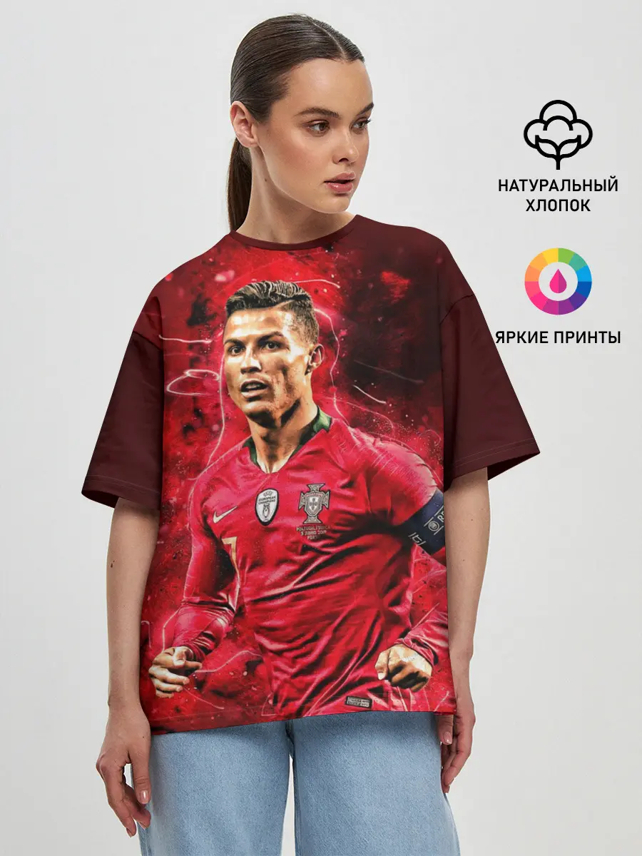 Женская футболка оверсайз / Криштиану Роналду