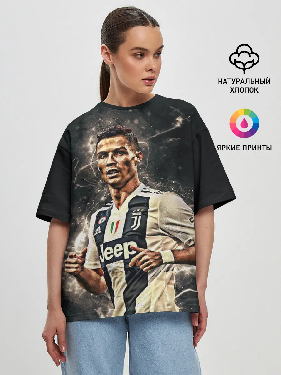 Женская футболка оверсайз / Криштиану Роналду