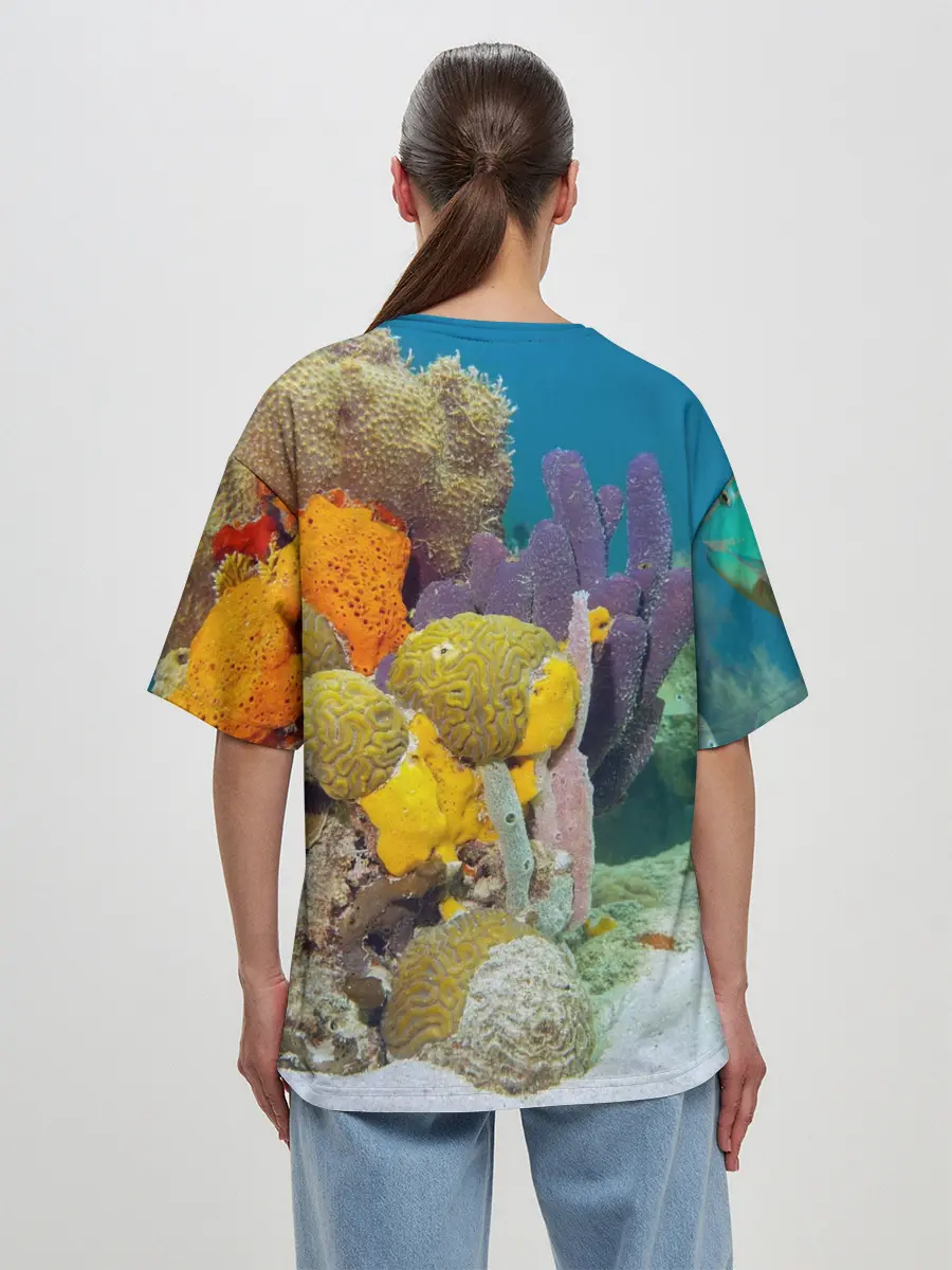 Женская футболка оверсайз / Морской мир
