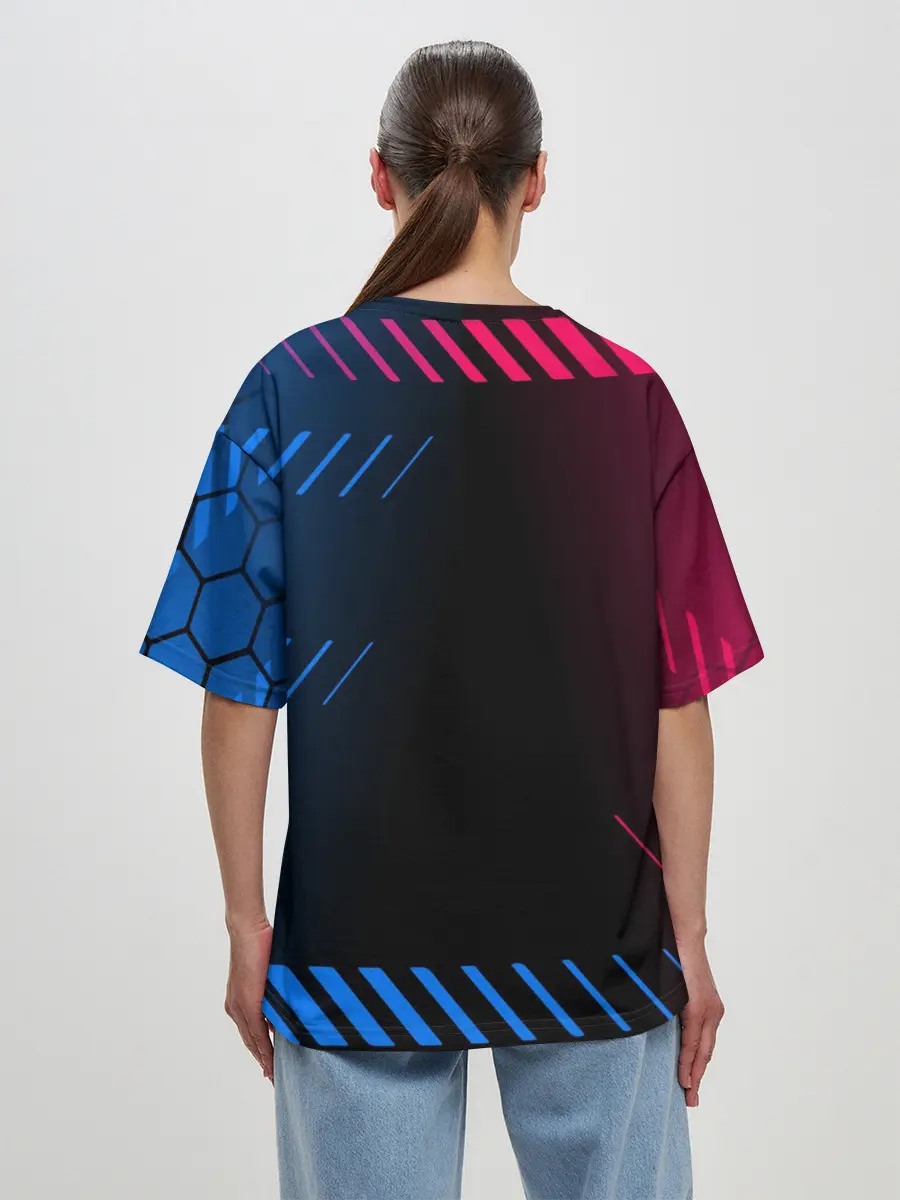 Женская футболка оверсайз / ЛИОНЕЛЬ МЕССИ / BARCELONA