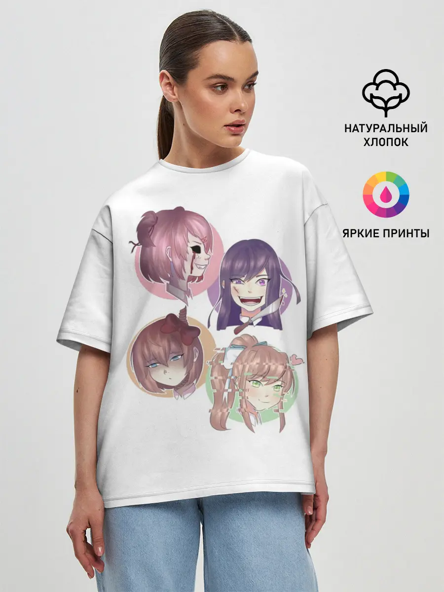 Женская футболка оверсайз / Doki Doki Literature Club