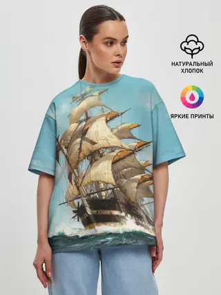 Женская футболка оверсайз / Парусник