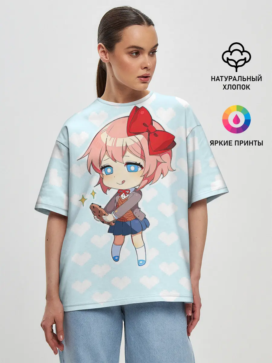 Женская футболка оверсайз / Chibi Sayori
