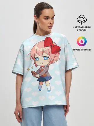 Женская футболка оверсайз / Chibi Sayori