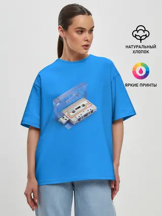 Женская футболка оверсайз / РетРо КаСеТа