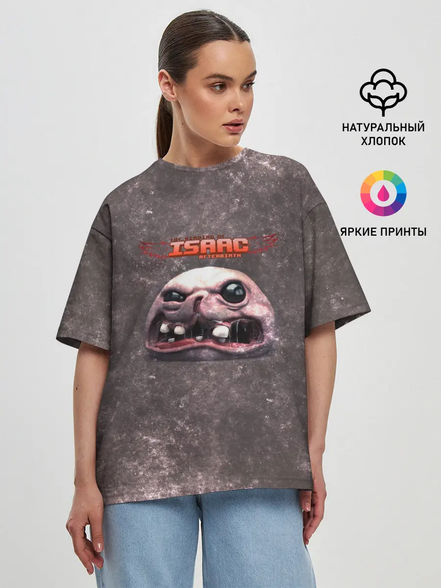 Женская футболка оверсайз / The Binding of Isaac | ГОЛОВА