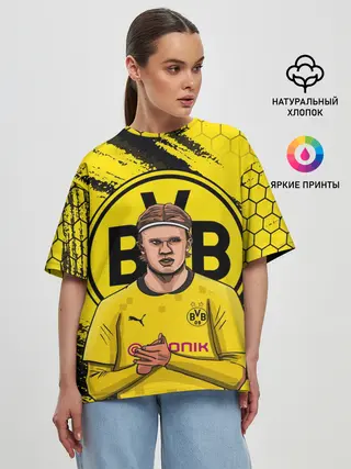 Женская футболка оверсайз / ЭРЛИНГ ХОЛАНД / ERLING HAALAND