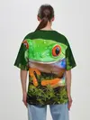 Женская футболка оверсайз / Тропическая лягушка