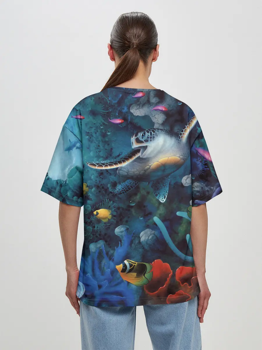 Женская футболка оверсайз / Морская черепаха