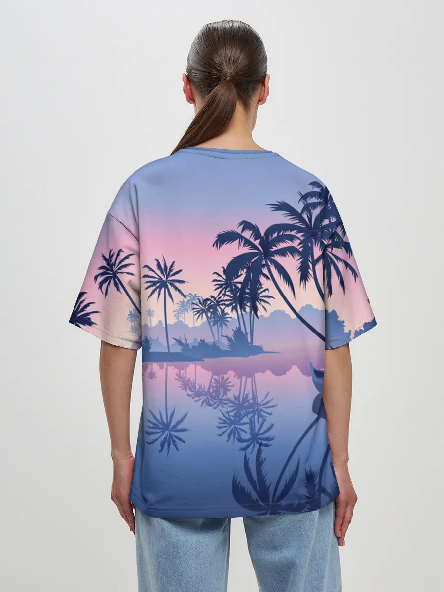 Женская футболка оверсайз / Тихая заводь