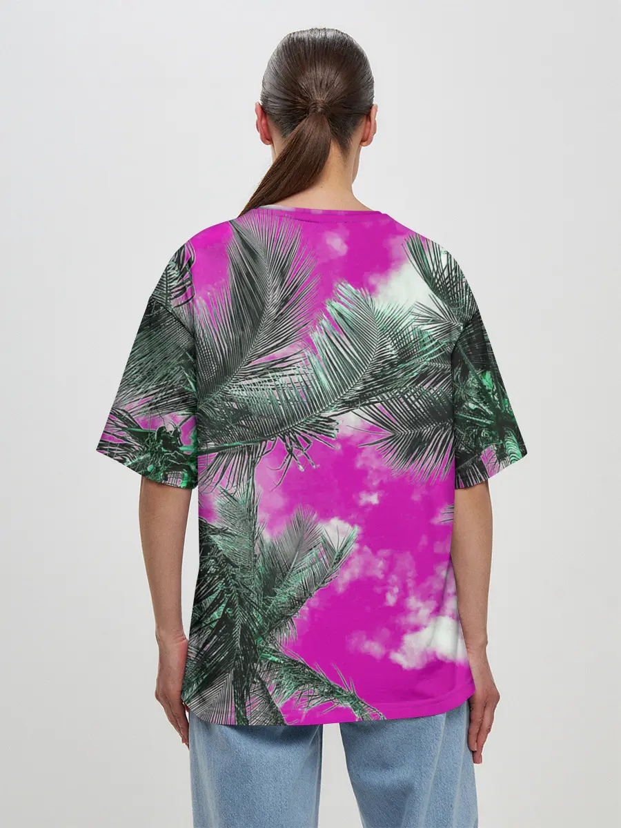 Женская футболка оверсайз / Palms Glitch