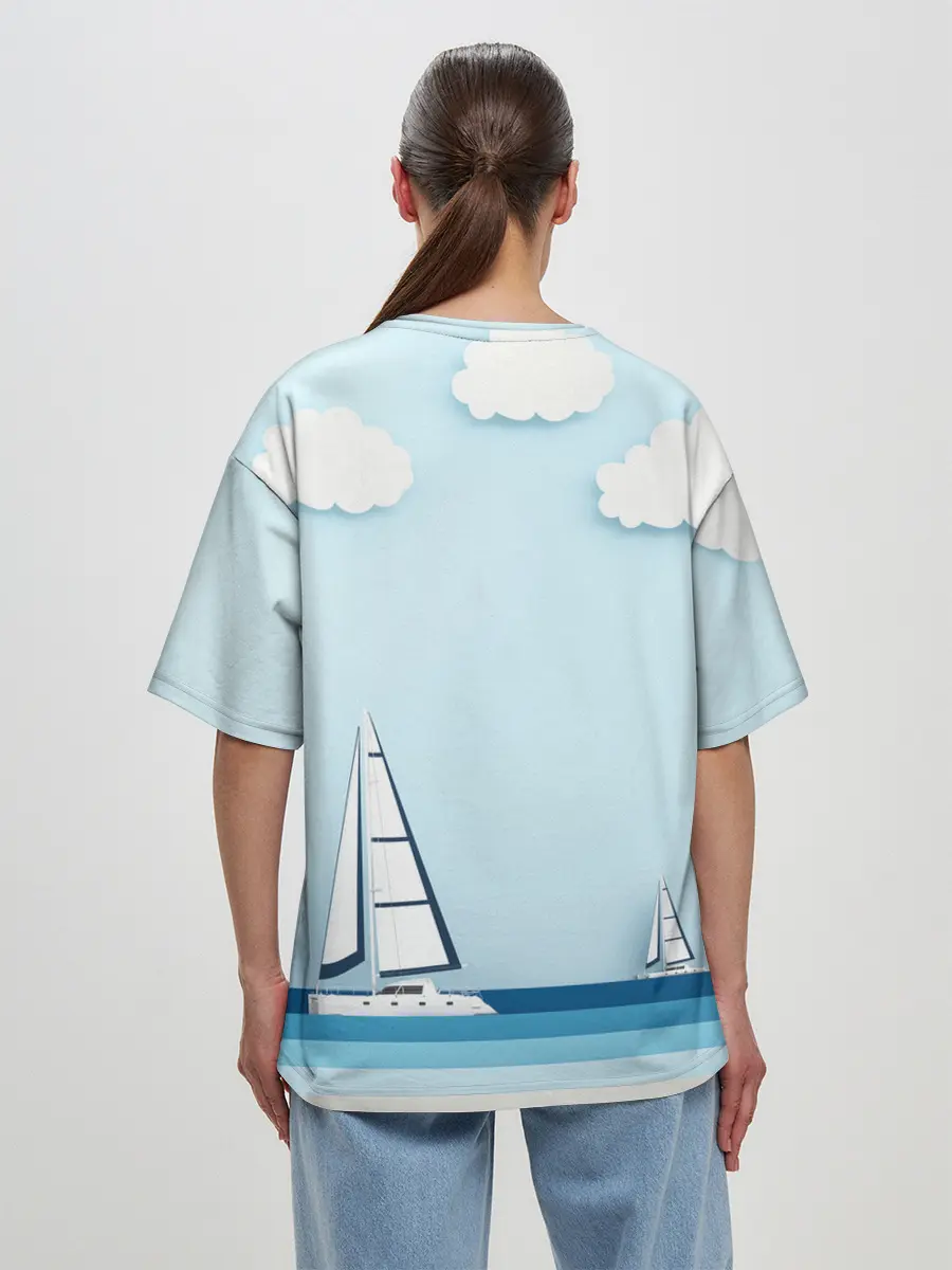 Женская футболка оверсайз / ПАРУСНИКИ | SUMMER