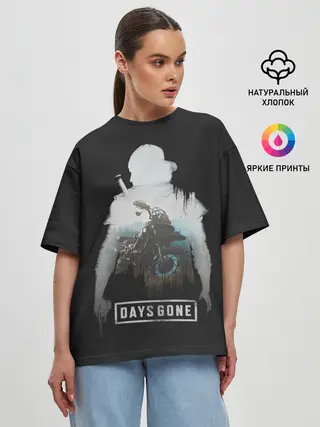 Женская футболка оверсайз / Days gone силуэт Дикона