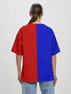 Женская футболка оверсайз / Красно-синий