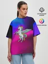Женская футболка оверсайз / Единорог | Unicorn
