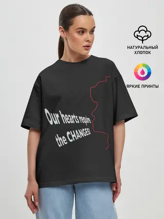 Женская футболка оверсайз / Перемен! Цой