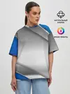 Женская футболка оверсайз / 3D СЕРЕБРО BLUE LINES