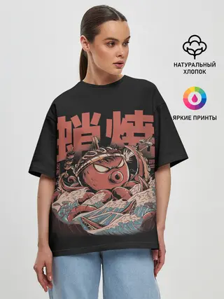 Женская футболка оверсайз / Monster Takoyaki