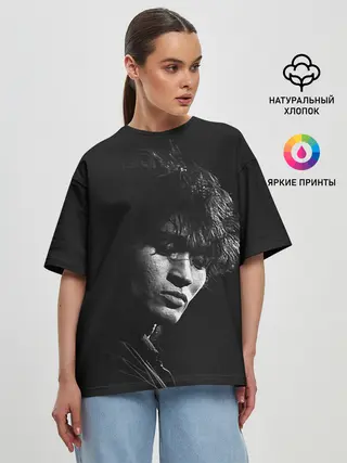 Женская футболка оверсайз / Tsoy BW