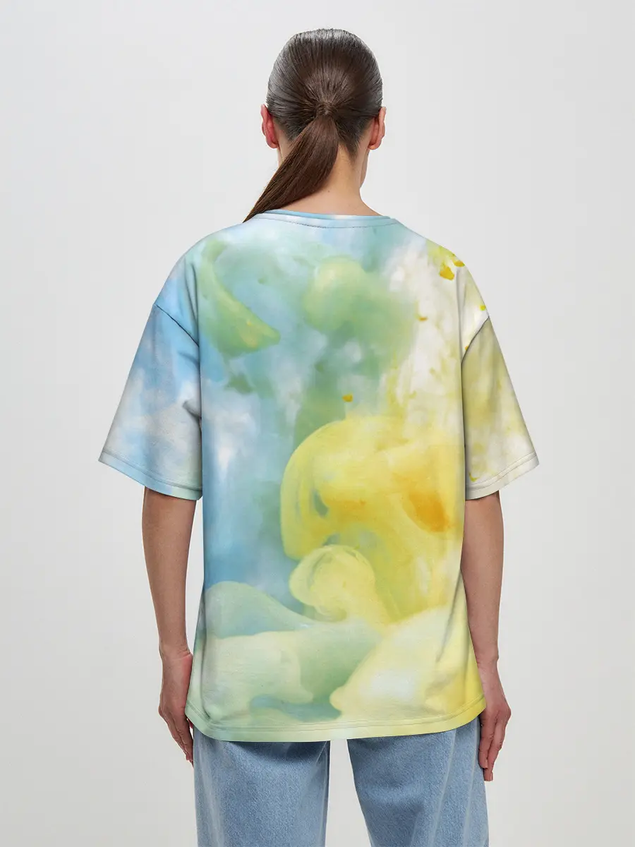 Женская футболка оверсайз / Coloful Smoke