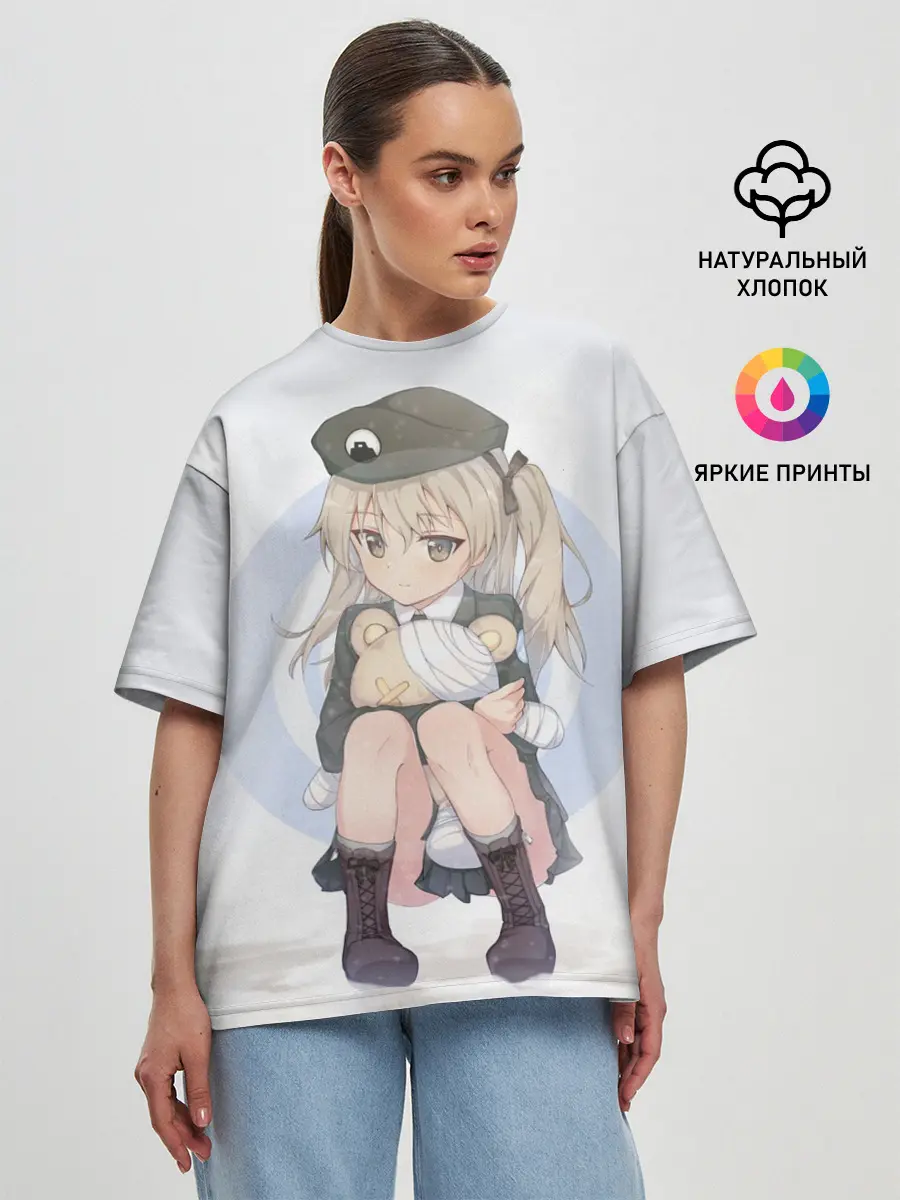 Женская футболка оверсайз / Girls und Panzer