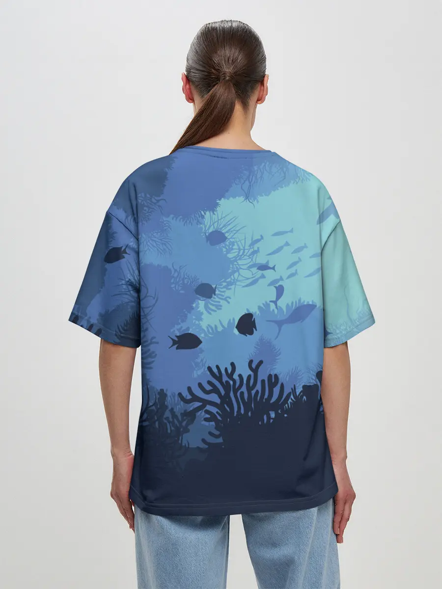 Женская футболка оверсайз / Mermaid | Русалочка