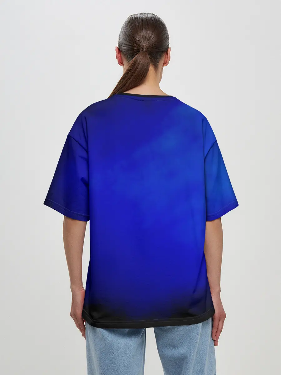 Женская футболка оверсайз / Русалка скелет | Mermaid skeleton