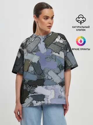 Женская футболка оверсайз / Patchwork